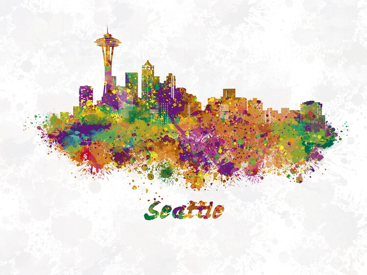 Poster Seattle skyline
