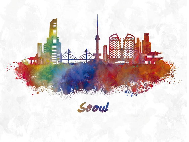 Poster Seoul skyline