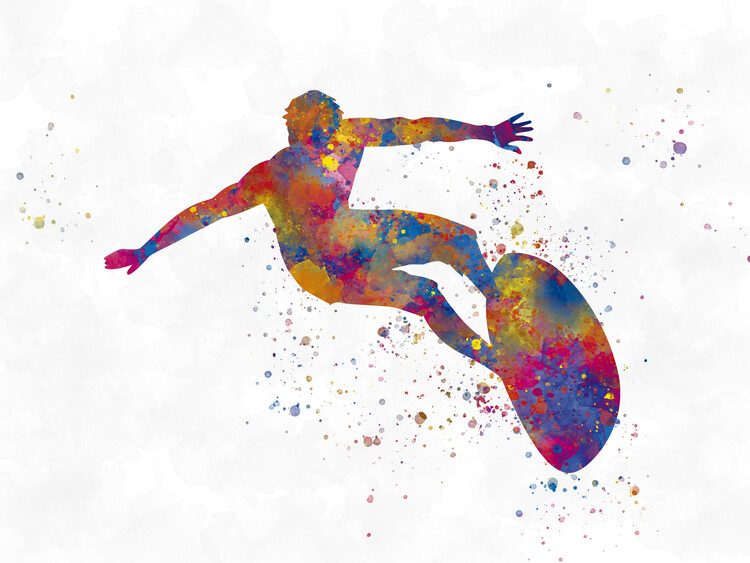 Canvas Print Surf in watercolor