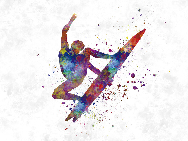 Canvas Print Surf in watercolor