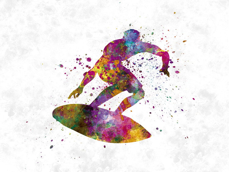 Canvas Print Surf in watercolor