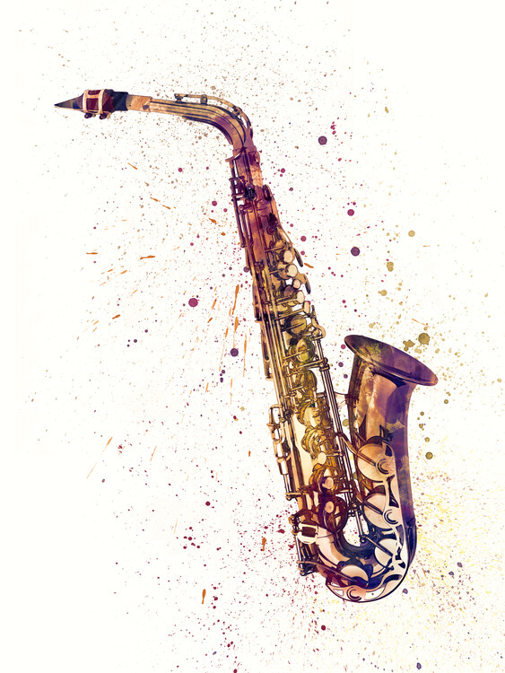 Poster Saxophone Watercolor