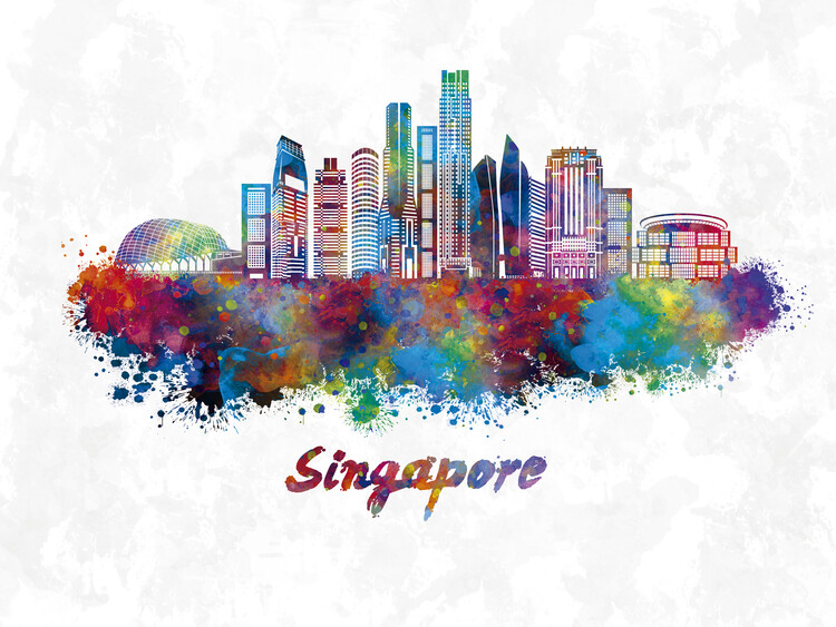 Poster Singapore skyline