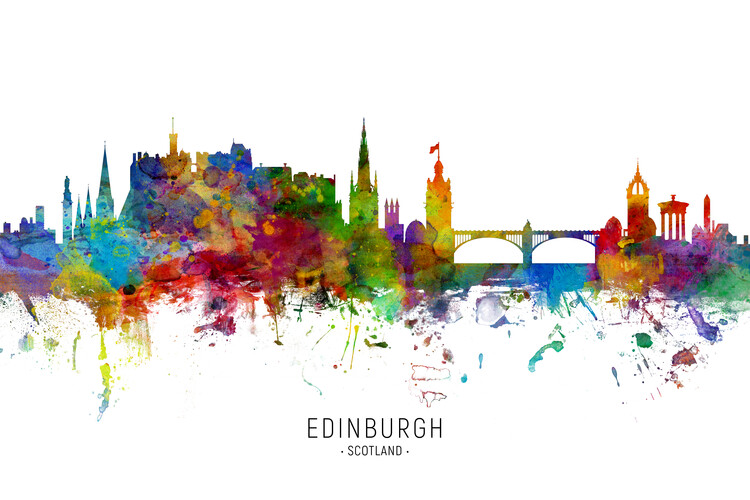 Плакат Edinburgh Scotland Skyline