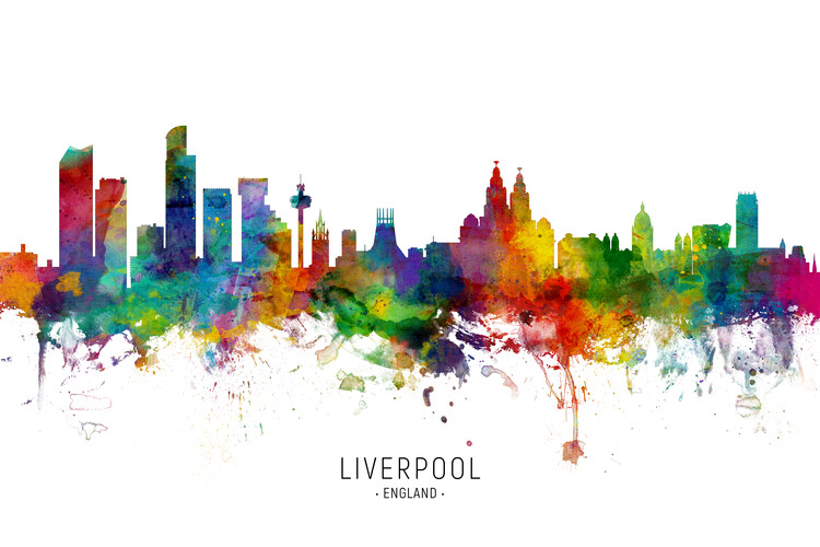 Плакат Liverpool England Skyline