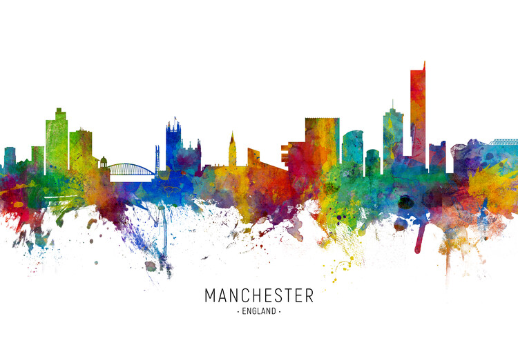 Плакат Manchester England Skyline