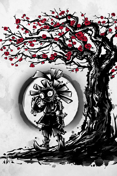 Canvas Print Mask under the moon