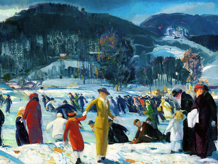 Canvas Print Love of Winter (Snow at Christmas Time) - George Wesley Bellows
