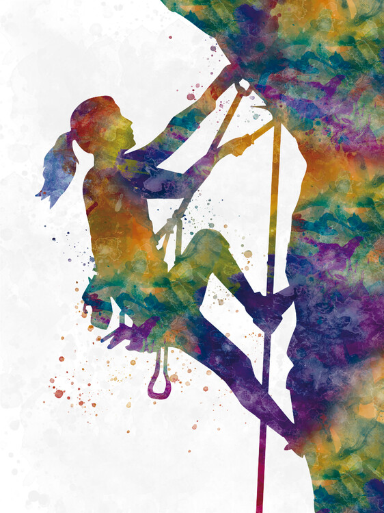 Canvas Print Climber in watercolor