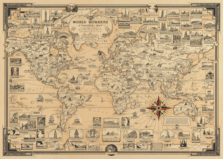 Poster World wonders by Ernest Dudley Chase
