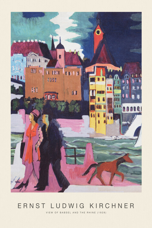 Póster View of Basel & The Rhine (Special Edition Cityscape) - Ernst Ludwig Kirchner