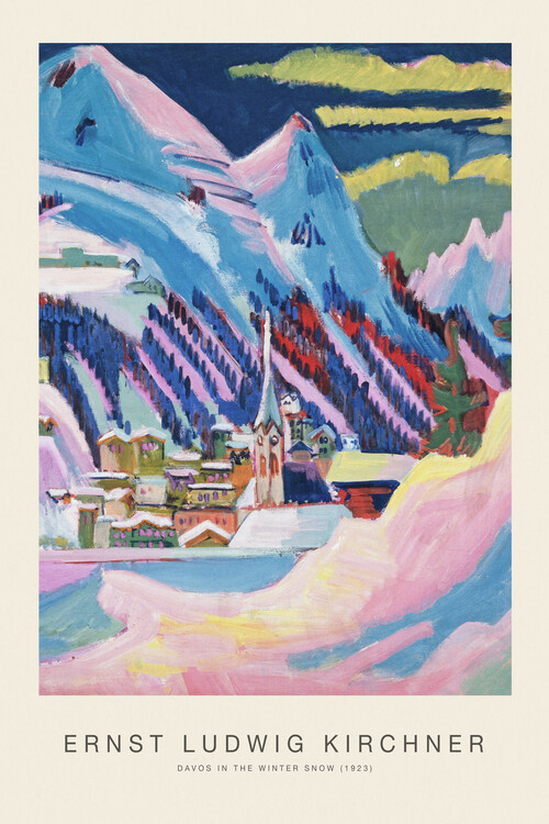 Póster Davos in the Winter Snow (Special Edition Festive Landscape)  - Ernst Ludwig Kirchner