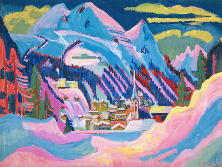 Póster Davos in the Winter Snow