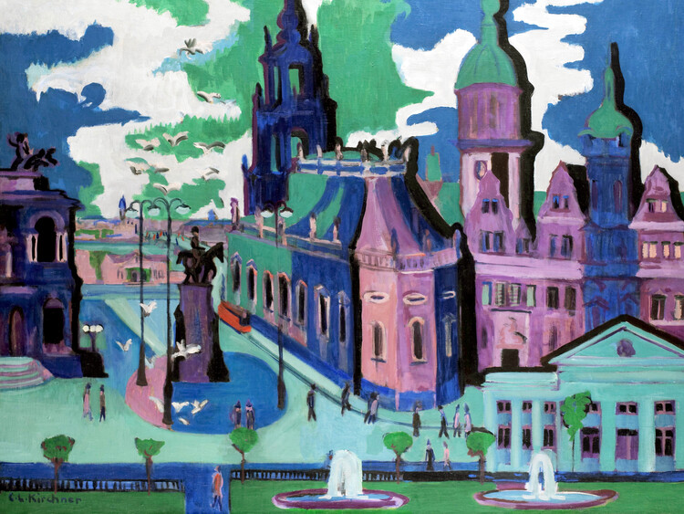 Póster View of Dresden (Abstract Cityscape) - Ernst Ludwig Kirchner