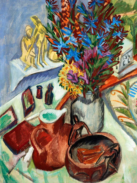 Poster Floral Still Life with Jug & An African Bowl