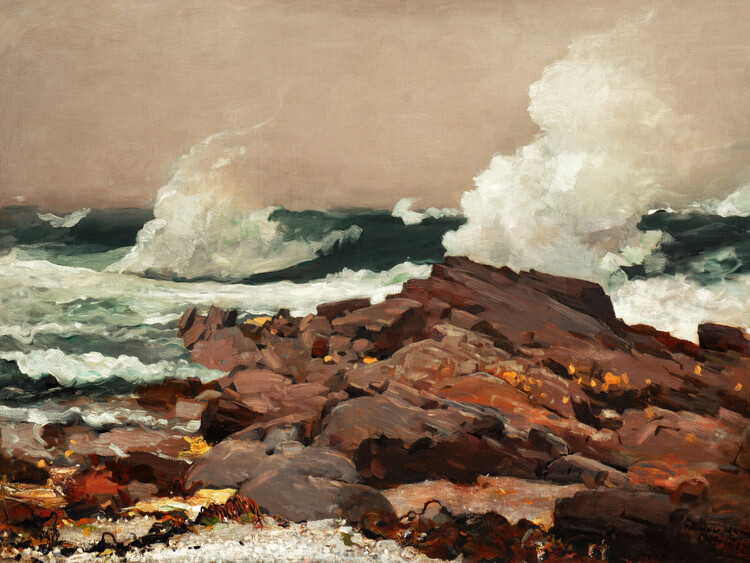 Poster Eastern Point (Waves Crashing on the Rocks) - Winslow Homer
