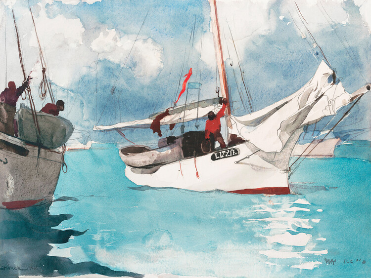 Canvas Print Fishing Boats in Key West