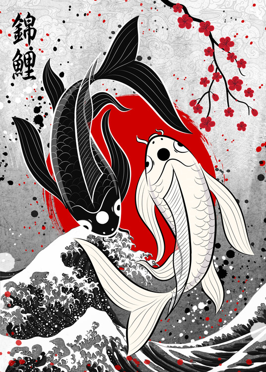 Poster Koi Fish Yin Yang