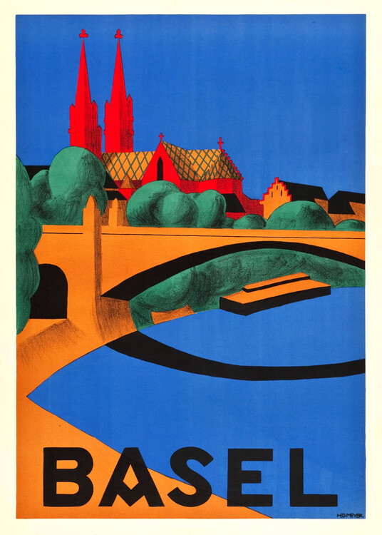 Plakát Basel - Switzerland - 1937 - Travel Poster