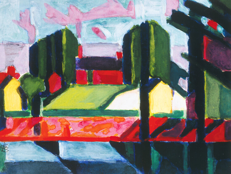 Póster Study for Old Canal (Red & Green) - Oscar Bluemner