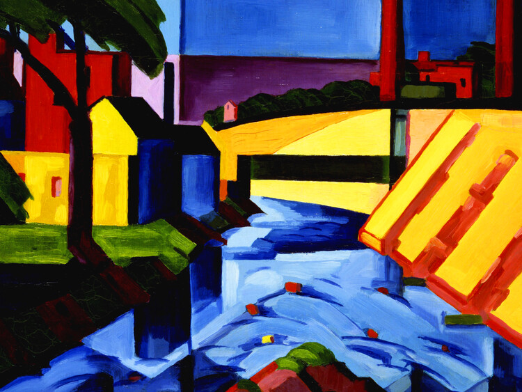 Póster Evening Tones (Vibrant Abstract Landscape) - Oscar Bluemner
