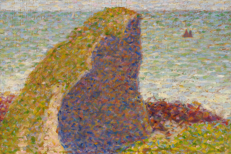 Poster Study for Le Bec du Hoc, Grandcamp (Vintage Seascape with Coastal Cliff) - Georges Seurat