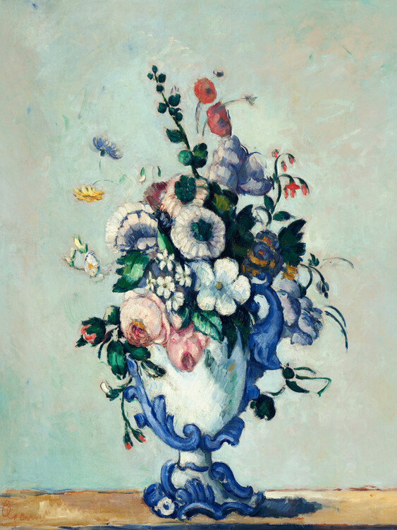 Poster Rococo Vase (Vintage Flowers) - Paul Cézanne