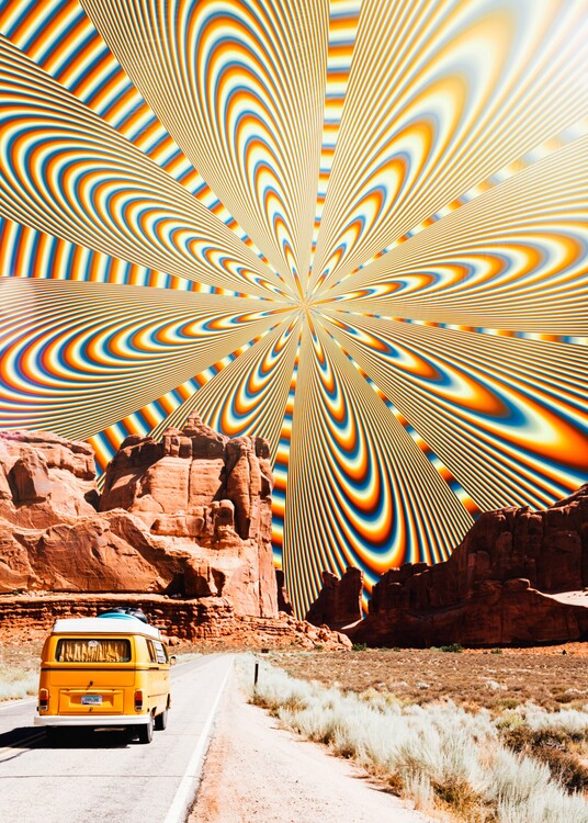 Poster Van Direction Road Trippy World