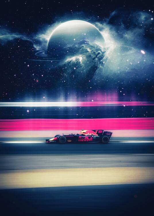 Poster Formula One Speed Space Galaxy
