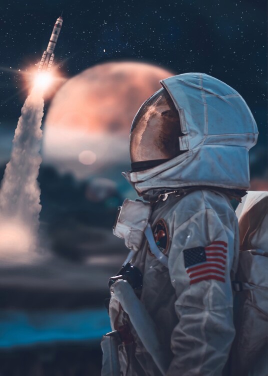 Poster Forgotten Astronaut by Rocket