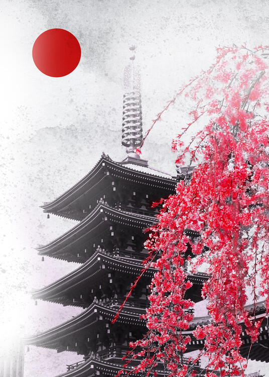 Poster Pagoda Temple of Japan