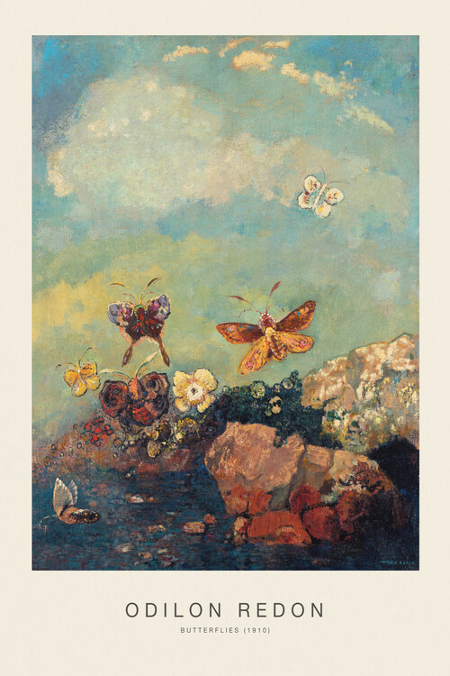 Poster Butterflies (Vintage Nature Painting) - Odilon Redon