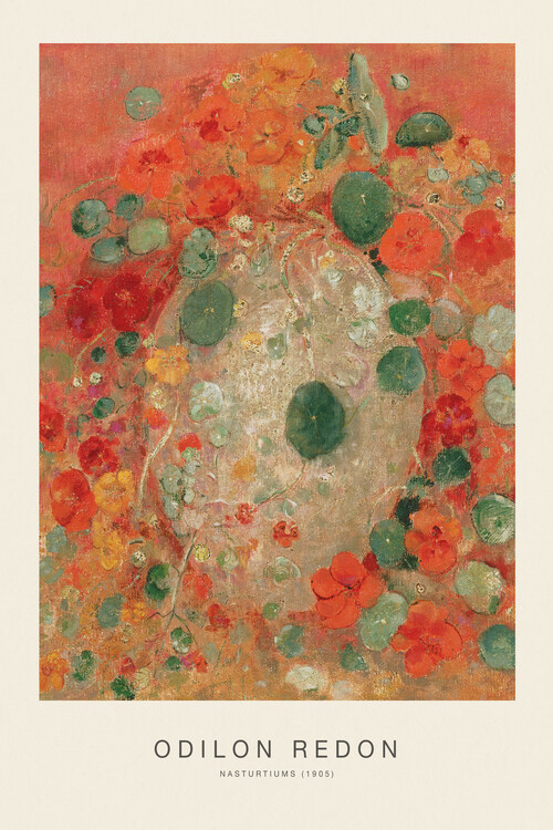 Poster Nasturtiums (Vintage Floral Painting) - Odilon Redon