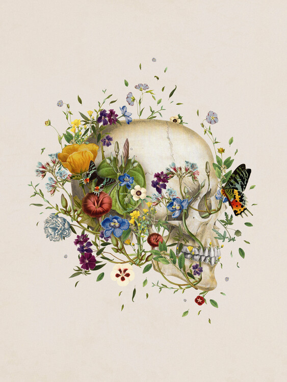 Poster Floral Skull