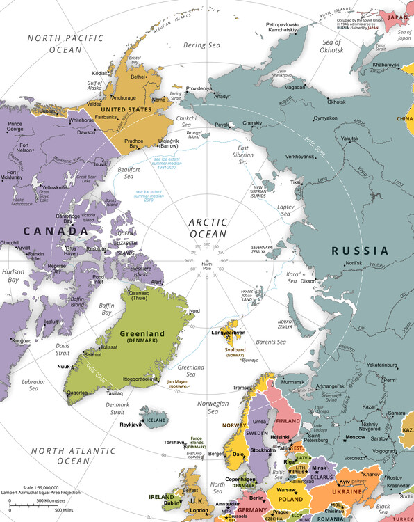 Poster Political Arctic Region Map
