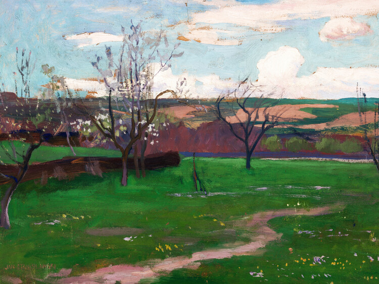 Canvas Print Spring Landscape (Vintage Park) - Jan Stanislawski