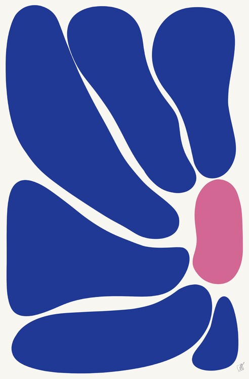 Poster Trendy blue flower