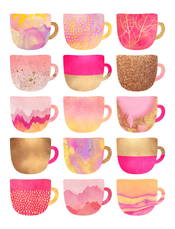 Poster Pretty Pink Coffee Cups