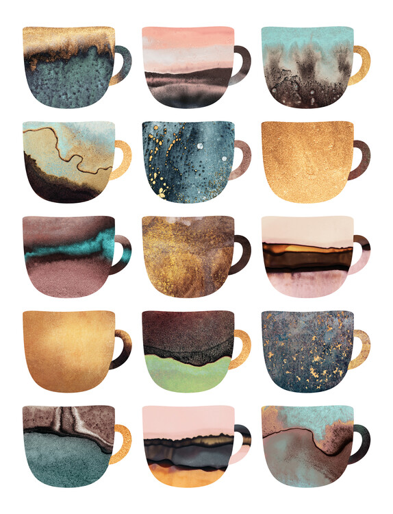 Poster Earthy Coffee Cups