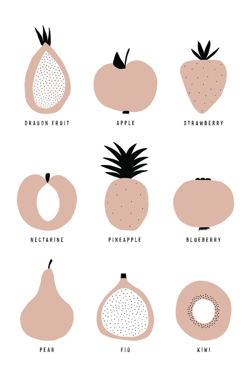Poster Pastel Fruits