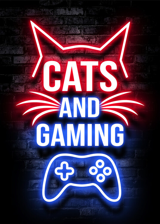 Poster Cats and Gaming