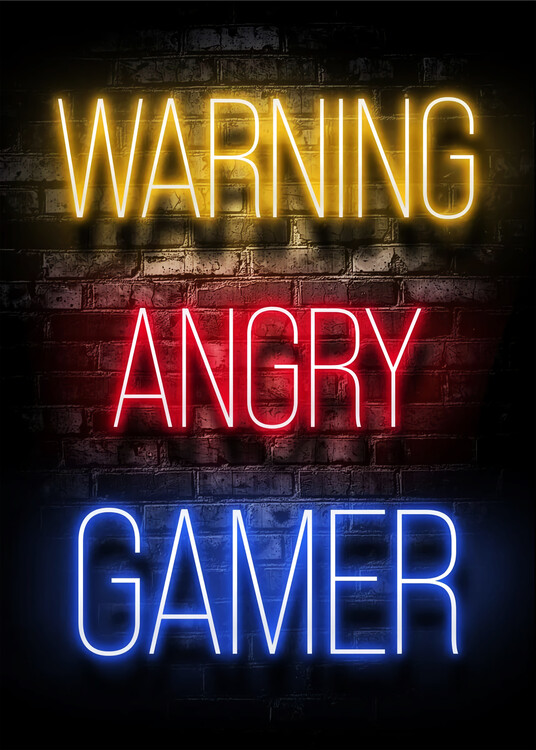 Poster Warning, Angry Gamer