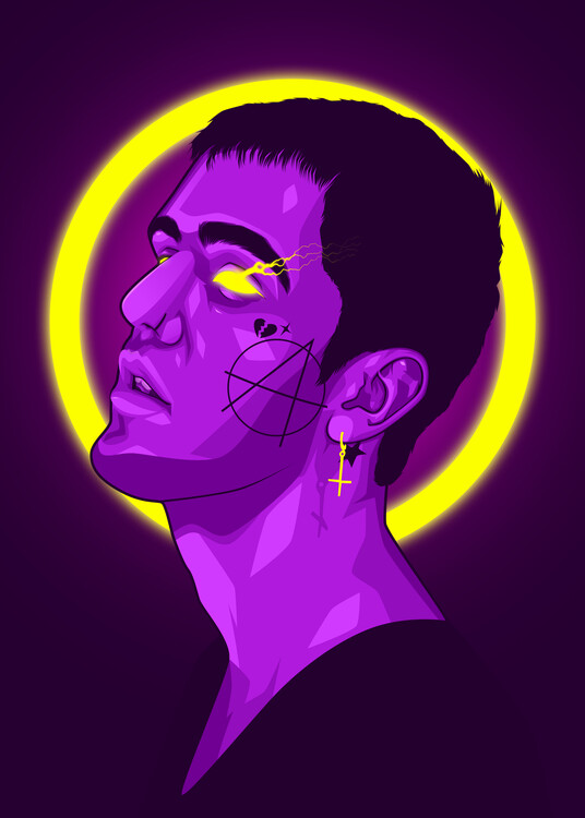 Poster LIL Peep Neon Art Rapper