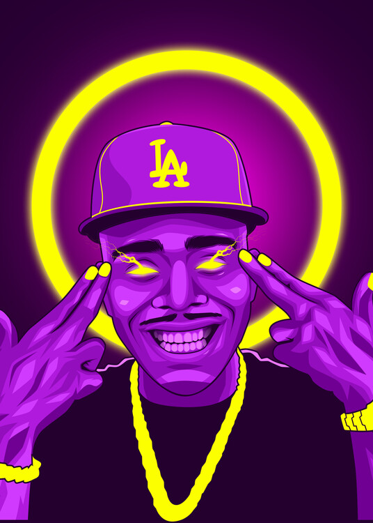 Poster Lil Baby Neon Art Rapper