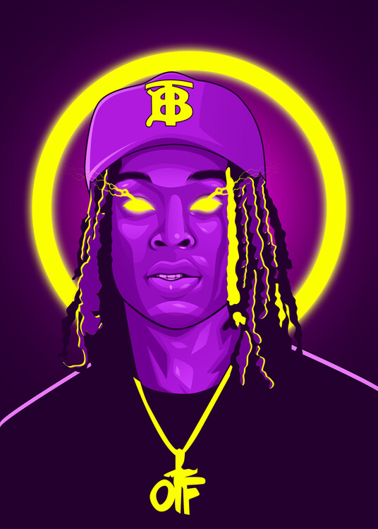 Poster King Neon Art Rapper