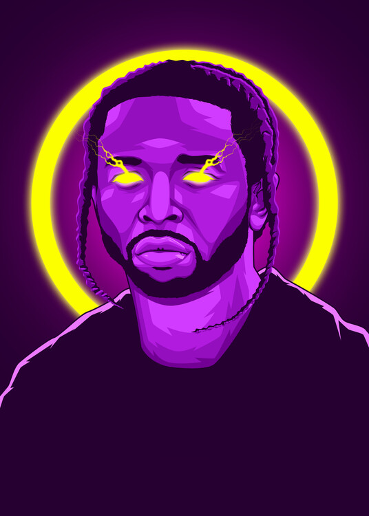 Poster Pop Smoke Neon Art Rapper