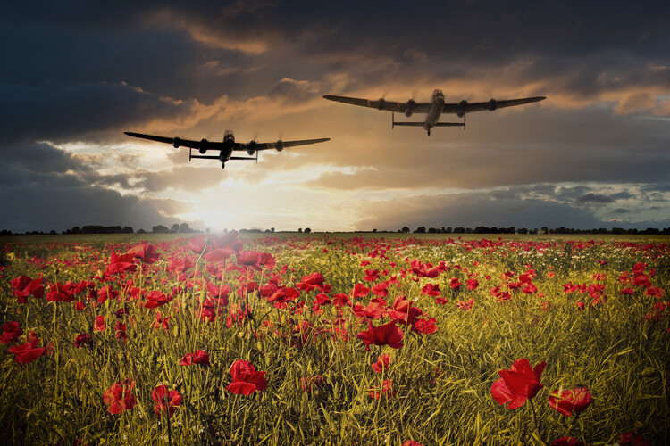 Poster Lancaster Bombers Poppy Pass