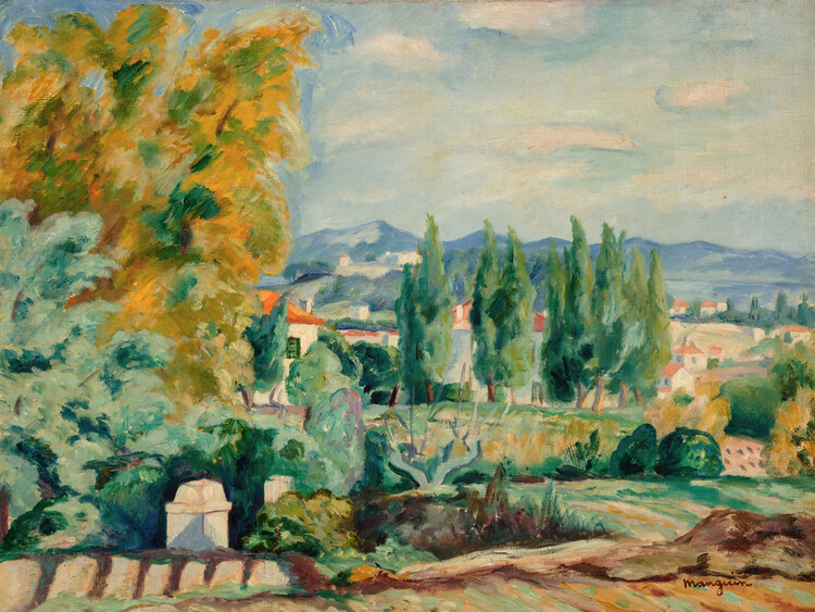 Levně Plakát, Obraz - Saint-Tropez Autum Landscape, Henri Manguin, 40 × 30 cm