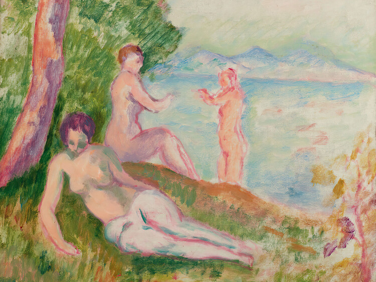 Плакат Three Nude Women by the Water (Naked Ladies) - Henri Manguin