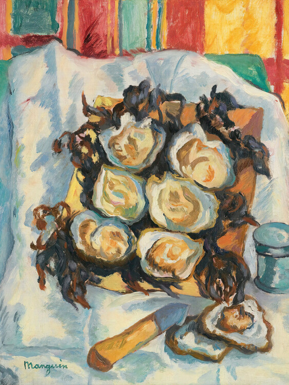 Плакат Belon Oysters (Seafood Still Life) - Henri Manguin